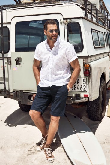 JP1880 Business Modern Fit Short Sleeve Shirt TALL Off-White - TALL srajce - 