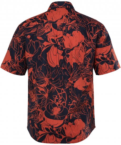 JP1880 Shirt Short Sleeve Linen Blend Red - Srajce - Moške srajce za Močnejše Postave