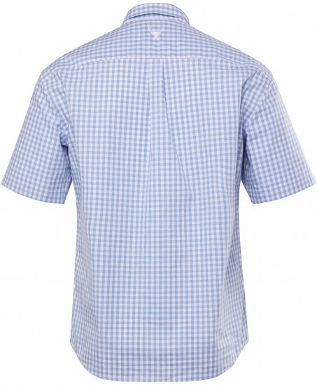 JP1880 Shirt Traditional Short Sleeve Checked Light Blue - Srajce - Moške srajce za Močnejše Postave