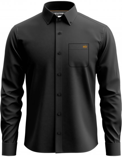 Motley Denim Lisbon Long Sleeve Shirt Charcoal - Srajce - Moške srajce za Močnejše Postave
