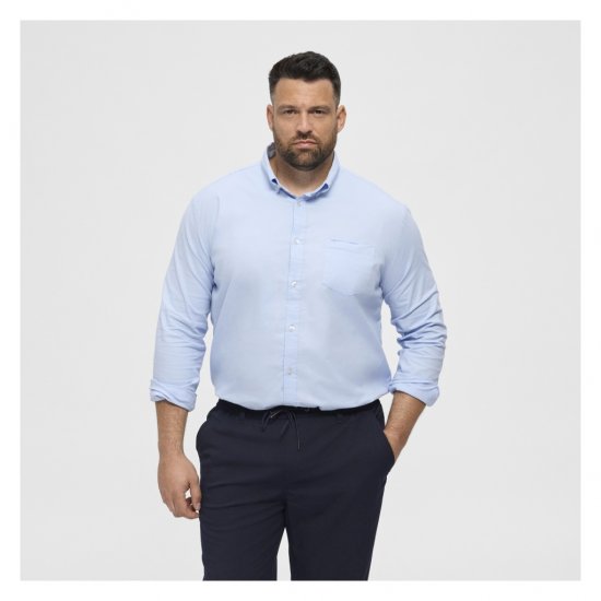 North Latitude Oxford Shirt Light Blue - Srajce - Moške srajce za Močnejše Postave