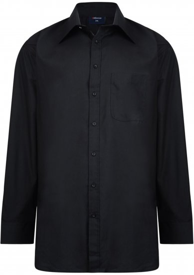 Espionage SH151 Plain Collar Long Sleeve Shirt Black - Srajce z dolgimi rokavi - 
