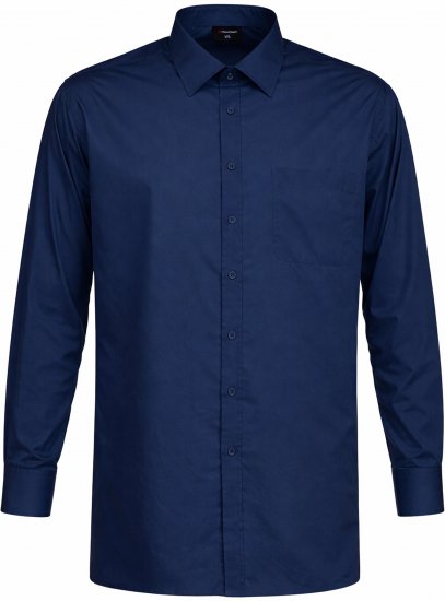 Espionage SH151 Plain Collar Long Sleeve Shirt Navy - Srajce - Moške srajce za Močnejše Postave