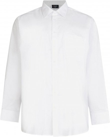 Espionage SH151 Long Sleeve Plain Collar Shirt White - Srajce - Moške srajce za Močnejše Postave