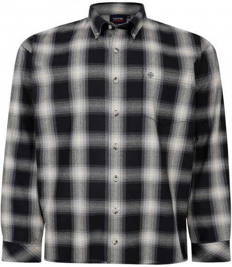 Espionage SH419 Long Sleeve Checked Shirt Black/Grey - Srajce z dolgimi rokavi - 