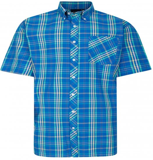 Espionage SH443 Checked Short Sleeve Shirt Royal/Mint/Lemon - Srajce kratek rokav - 
