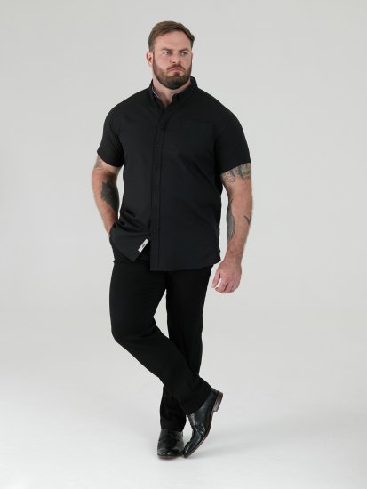 D555 James Oxford Srajca Z Kratkimi Rokavi TALL Črna - TALL srajce - 