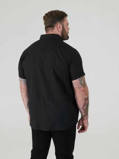 D555 James Oxford Srajca Z Kratkimi Rokavi TALL Črna - TALL srajce - 