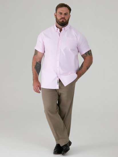D555 James Oxford Srajca Z Kratkimi Rokavi TALL Roza - TALL srajce - 