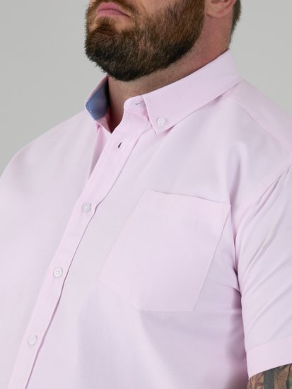 D555 James Oxford Srajca Z Kratkimi Rokavi TALL Roza - TALL srajce - 