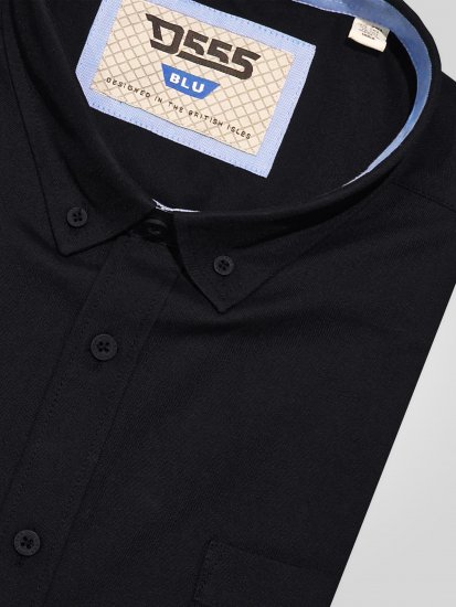 D555 James Oxford Srajca Z Kratkimi Rokavi TALL Črna - TALL srajce - 