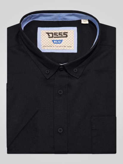 D555 James Oxford Srajca Z Kratkimi Rokavi TALL Črna - TALL srajce - 