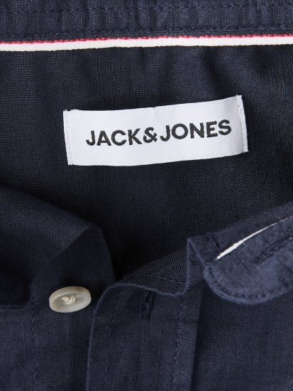 Jack & Jones Henry Slub Short Sleeve Navy - Srajce - Moške srajce za Močnejše Postave