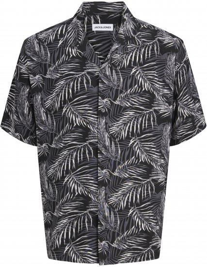 Jack & Jones Jeff Resort Short Sleeve Shirt Black - Srajce - Moške srajce za Močnejše Postave