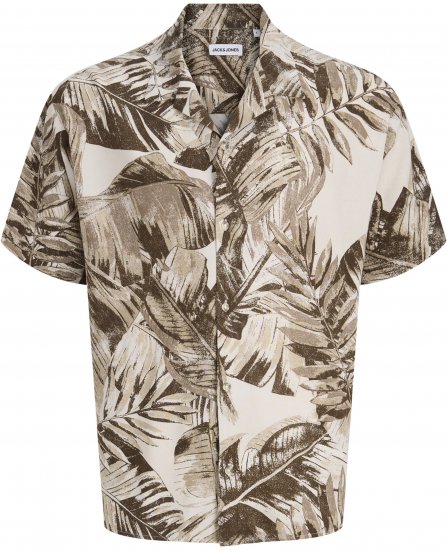 Jack & Jones Jeff Resort Short Sleeve Shirt Brown - Srajce - Moške srajce za Močnejše Postave