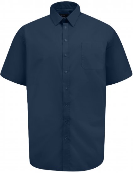 D555 Lucas Raztegljiva Srajca S Kratkimi Rokavi Odporna Na Madeže Brez Likanja Temno Modra - Srajce - Moške srajce za Močnejše Postave