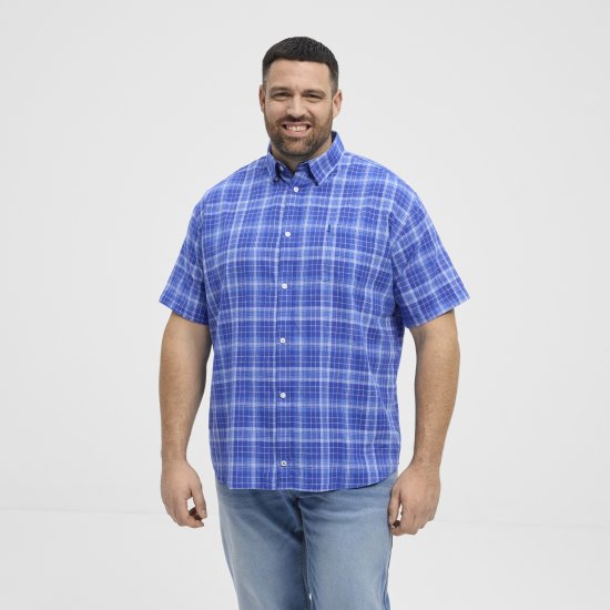North Latitude 51145 Checked Short Sleeve Shirt Cobolt Blue - Srajce kratek rokav - 