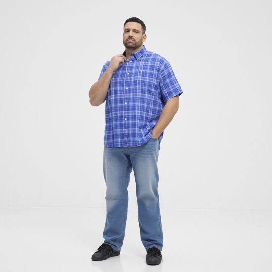 North Latitude 51145 Checked Short Sleeve Shirt Cobolt Blue - Srajce kratek rokav - 