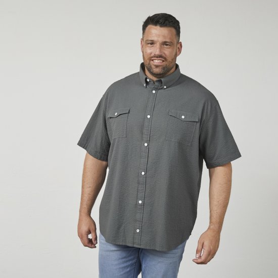 North Latitude 61306 Kratkorokavna Srajčna Jakna Temno Zelena - Srajce - Moške srajce za Močnejše Postave