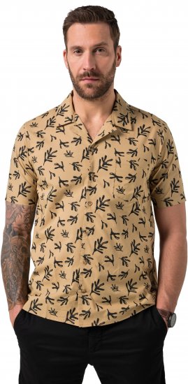 JP1880 Boxy Cuba Short Sleeve Shirt Camel - Srajce - Moške srajce za Močnejše Postave