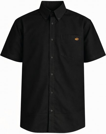 Motley Denim Zagreb Kratkorokavna srajca Črna - Srajce - Moške srajce za Močnejše Postave