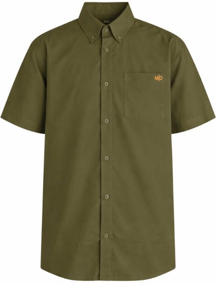 Motley Denim Zagreb Kratkorokavna srajca Temno kaki - Srajce - Moške srajce za Močnejše Postave