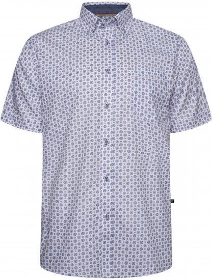 Kam Jeans 6345 Jewel Pattern Short Sleeve Shirt Blue - Srajce - Moške srajce za Močnejše Postave