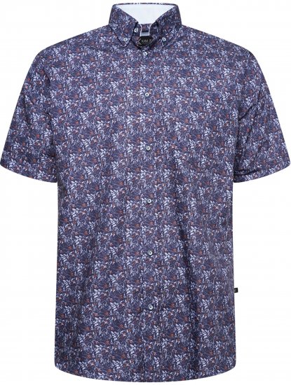 Kam Jeans P044 Premium Floral Printed Moonlight - Srajce kratek rokav - 