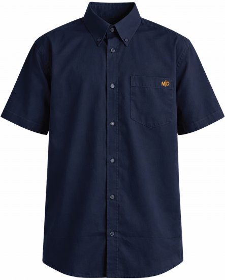 Motley Denim Zagreb Kratkorokavna srajca Mornarsko modra - Srajce - Moške srajce za Močnejše Postave