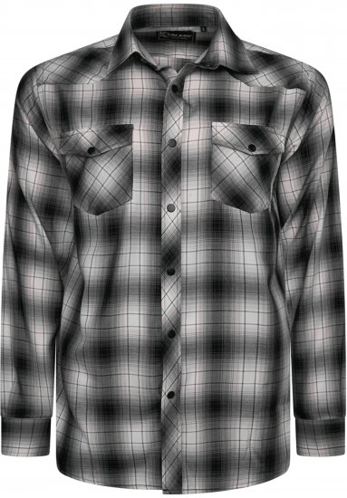 Kam Jeans 6352 Western Twin Pocket Long Sleeve Shirt Charcoal - Srajce - Moške srajce za Močnejše Postave