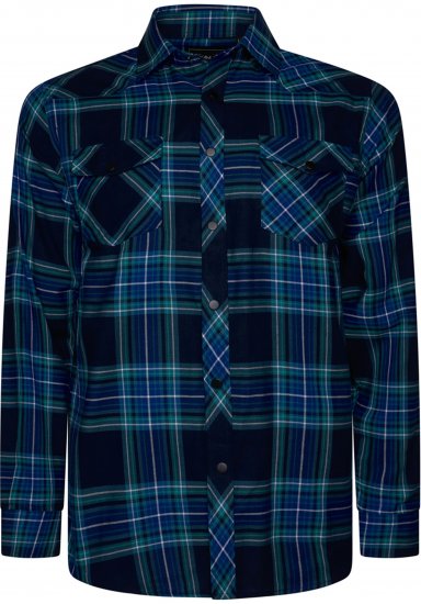 Kam Jeans 6353 Western Check Shirt Navy - Srajce - Moške srajce za Močnejše Postave