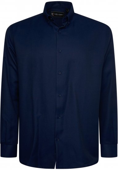 Kam Jeans 6357 Dobby Weave Shirt Navy - Srajce - Moške srajce za Močnejše Postave
