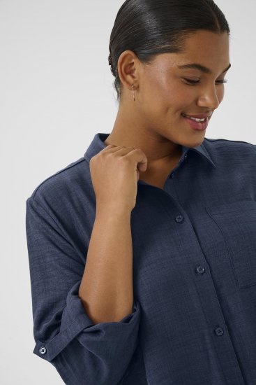 Kaffe Curve Ellie Shirt Tunic Moon Indigo Blue - Tunike - 