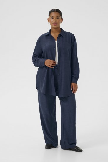 Kaffe Curve Ellie Shirt Tunic Moon Indigo Blue - Tunike - 