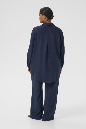 Kaffe Curve Ellie Shirt Tunic Moon Indigo Blue - Tunike - 