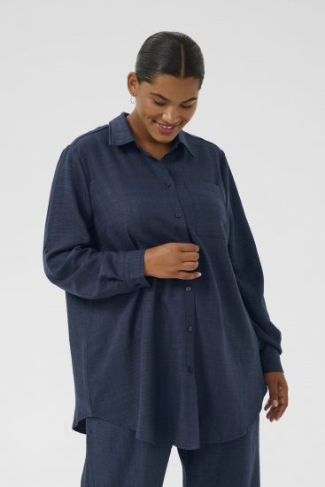 Kaffe Curve Ellie Shirt Tunic Moon Indigo Blue - Tunike - 