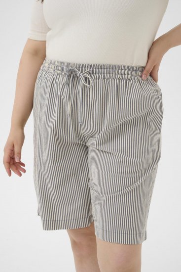 Kaffe Curve Nana Črtaste kratke hlače Polnoč/Bela črtasta - Kavbojke & Hlače v Velikih Številkah – Plus Size - 