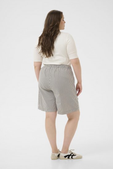 Kaffe Curve Nana Črtaste kratke hlače Polnoč/Bela črtasta - Kavbojke & Hlače v Velikih Številkah – Plus Size - 