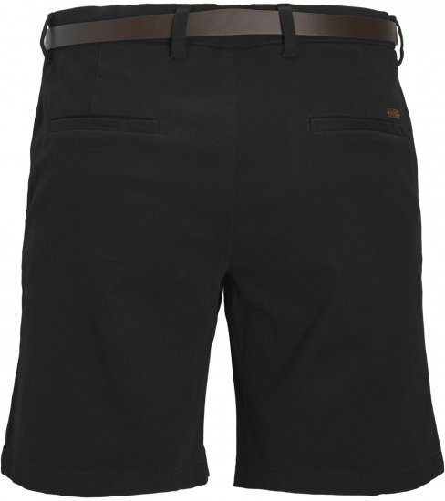 Jack & Jones Stadam Belted Chino Shorts Black - Kratke hlače - Moške Kratke Hlače za Močnejše Postave