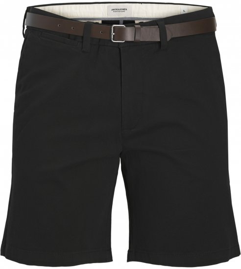Jack & Jones Stadam Belted Chino Shorts Black - Kratke hlače - Moške Kratke Hlače za Močnejše Postave