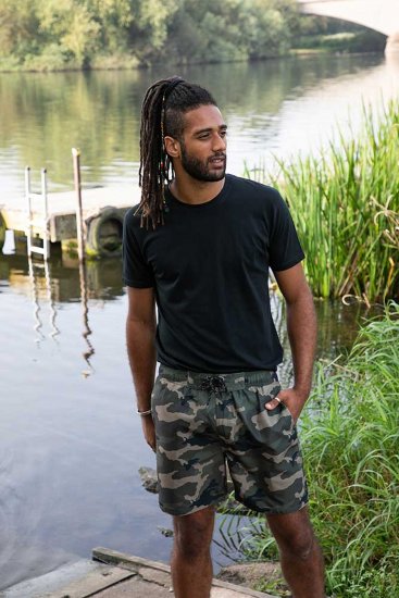 D555 Kody Camo Printed Swimshorts Khaki - Kopalne hlače - Moške Kopalne Hlače za Močnejše postave