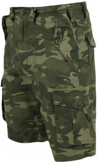 D555 Camaro Camo Printed Cargo Shorts Khaki - Kratke hlače - Moške Kratke Hlače za Močnejše Postave