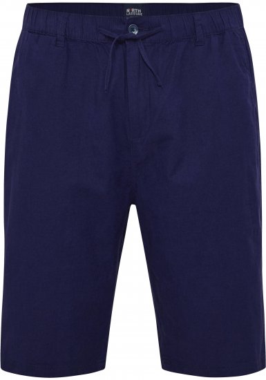 North Latitude 51137 Linen Elastic Waist Shorts Navy - Kratke hlače - Moške Kratke Hlače za Močnejše Postave
