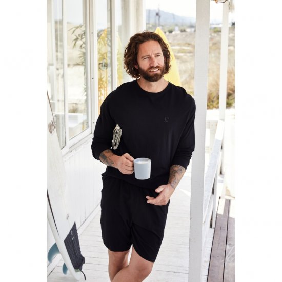 JP1880 Shorts Elastic Waistband Black - Trenirke & kratke trenirke - Moške Trenirke za Močnejše Postave