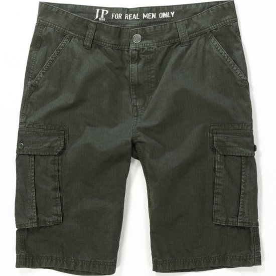 JP1880 Shorts Cargo Bermuda Dark Olive - Kratke hlače - Moške Kratke Hlače za Močnejše Postave