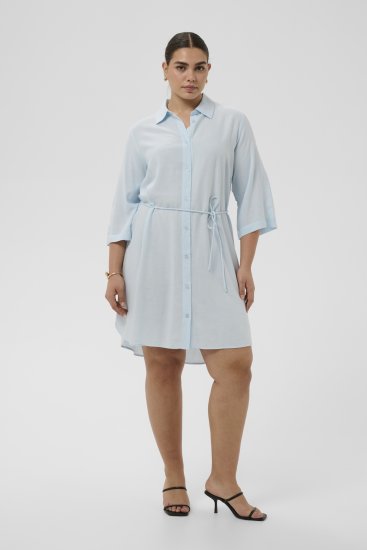 Kaffe Curve Mille Short Shirt Dress Nantucket Breeze Blue - Mini obleke - 