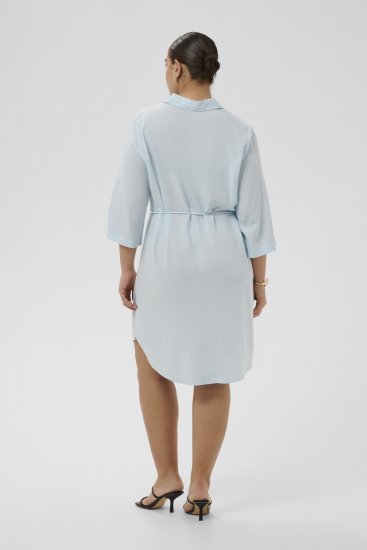 Kaffe Curve Mille Short Shirt Dress Nantucket Breeze Blue - Mini obleke - 
