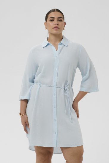 Kaffe Curve Mille Short Shirt Dress Nantucket Breeze Blue - Mini obleke - 