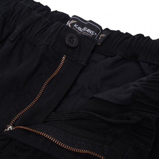 Kam Jeans 3404 Cargo Trousers Black - Kavbojke & hlače - Moške Kavbojke in Hlače za Močnejše Postave