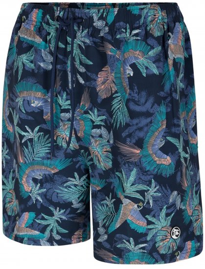 Espionage SW100 Bird Print Swimshorts Blue - Kopalna oblačila - Moške Kopalne Hlače za Močnejše postave
